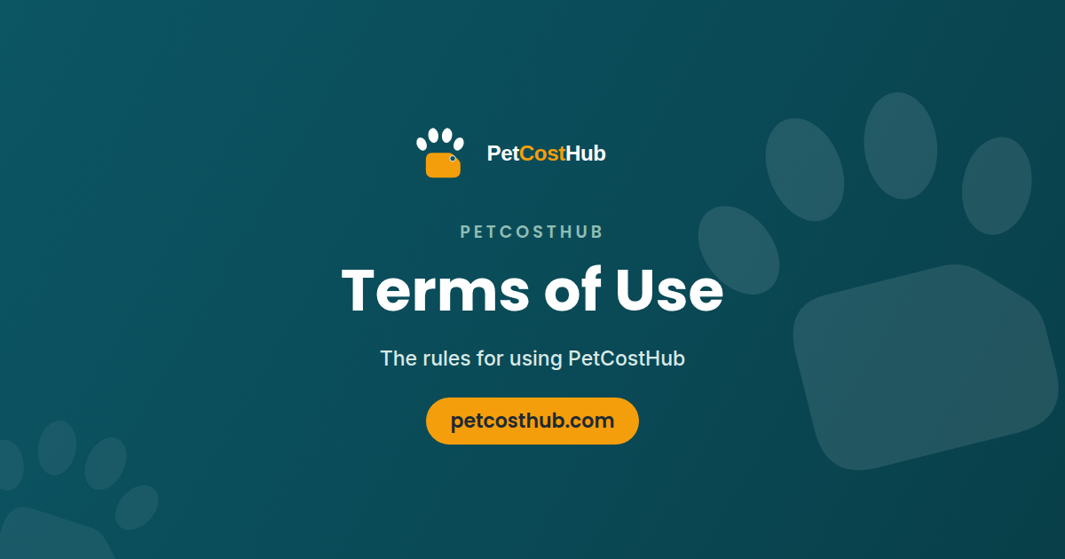 PetCostHub terms of use