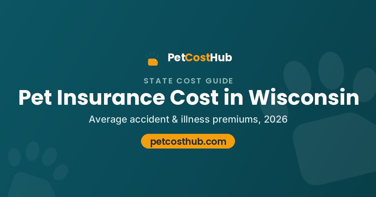 Pet insurance cost in Wisconsin: dogs average $71 per month, cats average $37 per month